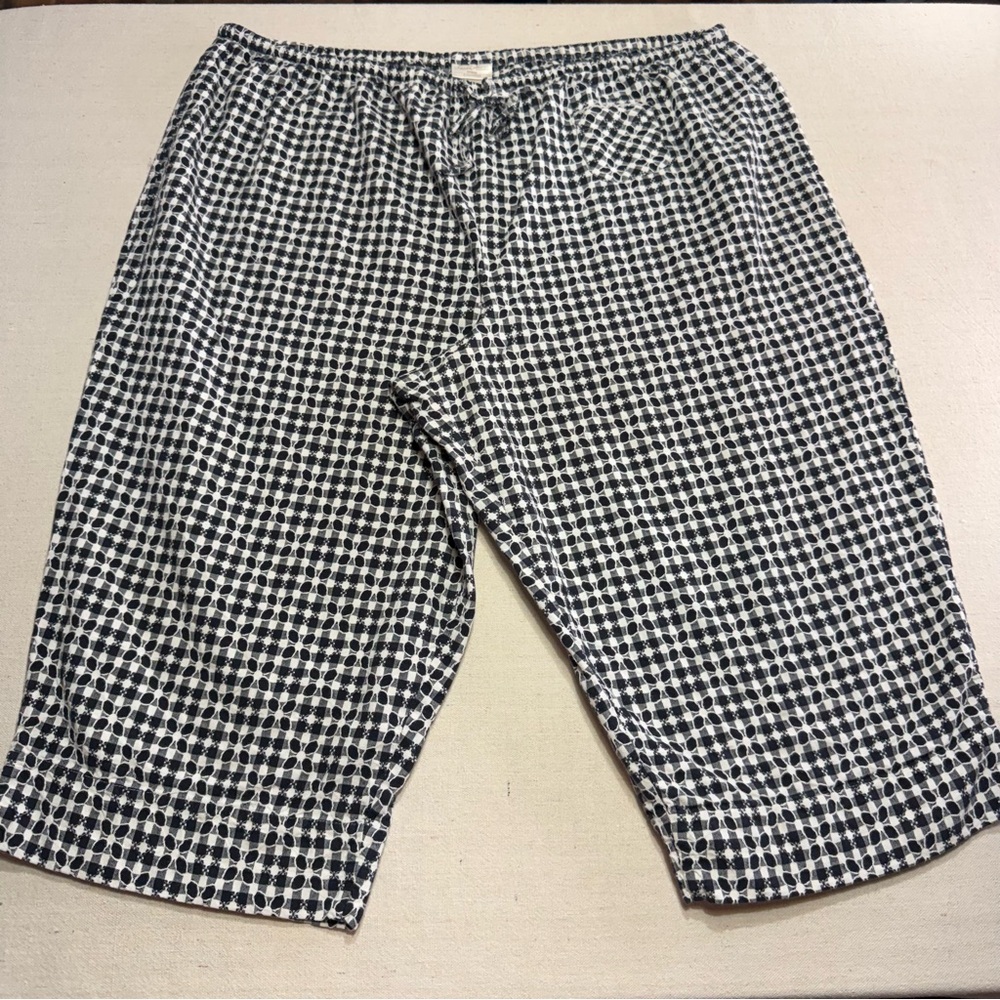 Secret Treasures Women’s Sleepwear Capris Black & White Check Drawstring - 3X
